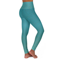 Green Print High-Waisted Leggings – Earthy Rust AOP
