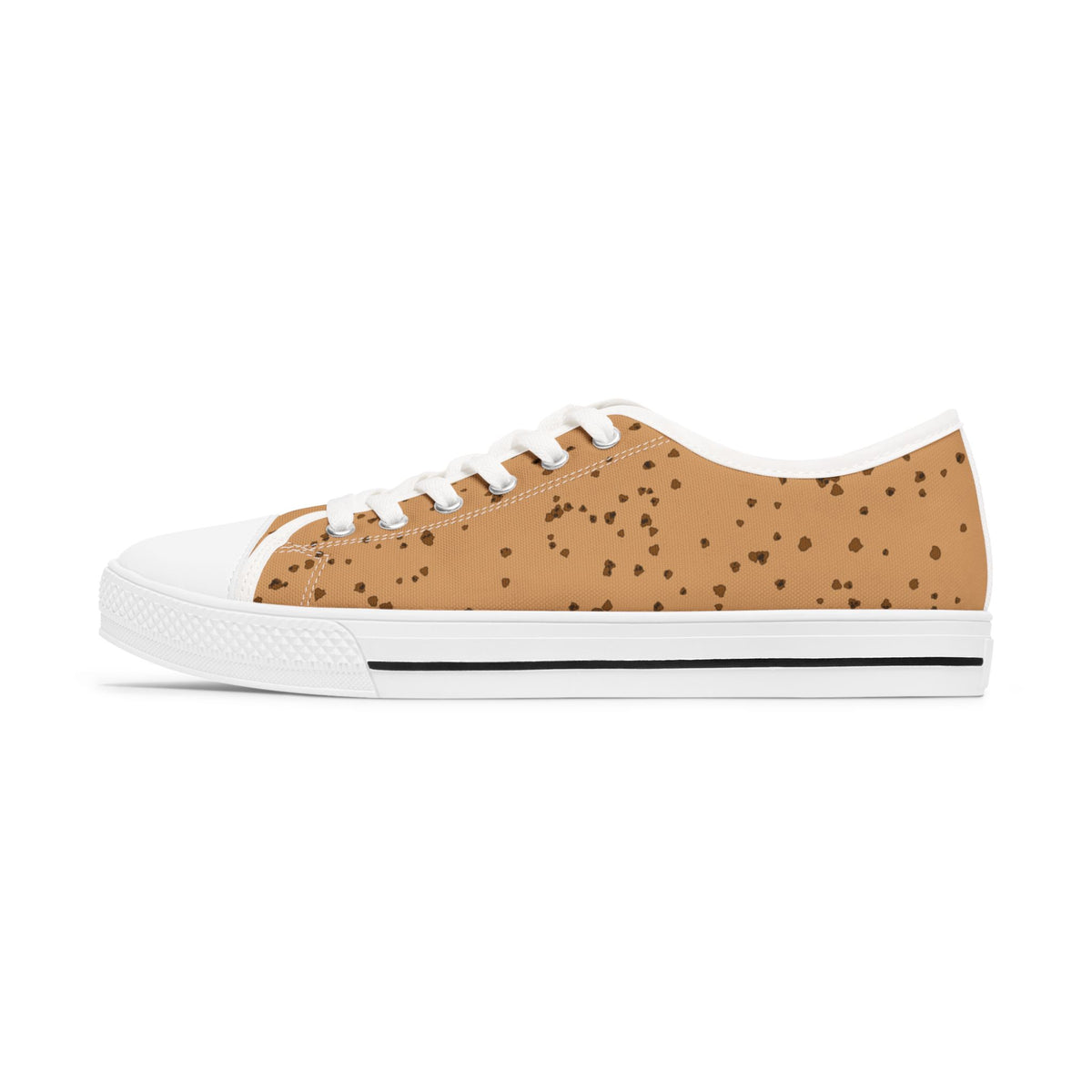 Low Top Sneakers — Tan Cork Texture Casual Canvas Shoes