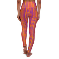 Orange Purple Print High-Waisted Leggings – Earthy Rust AOP