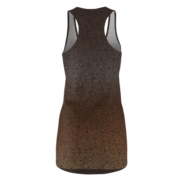 Brown Ombre Knit-Texture Racerback Dress — Women's All-Over Print