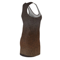 Brown Ombre Knit-Texture Racerback Dress — Women's All-Over Print