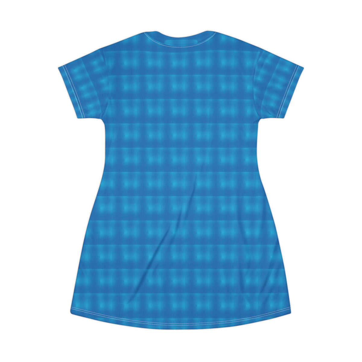 Blue Gradient Knit T-Shirt Dress — Casual Cozy Summer & Holiday