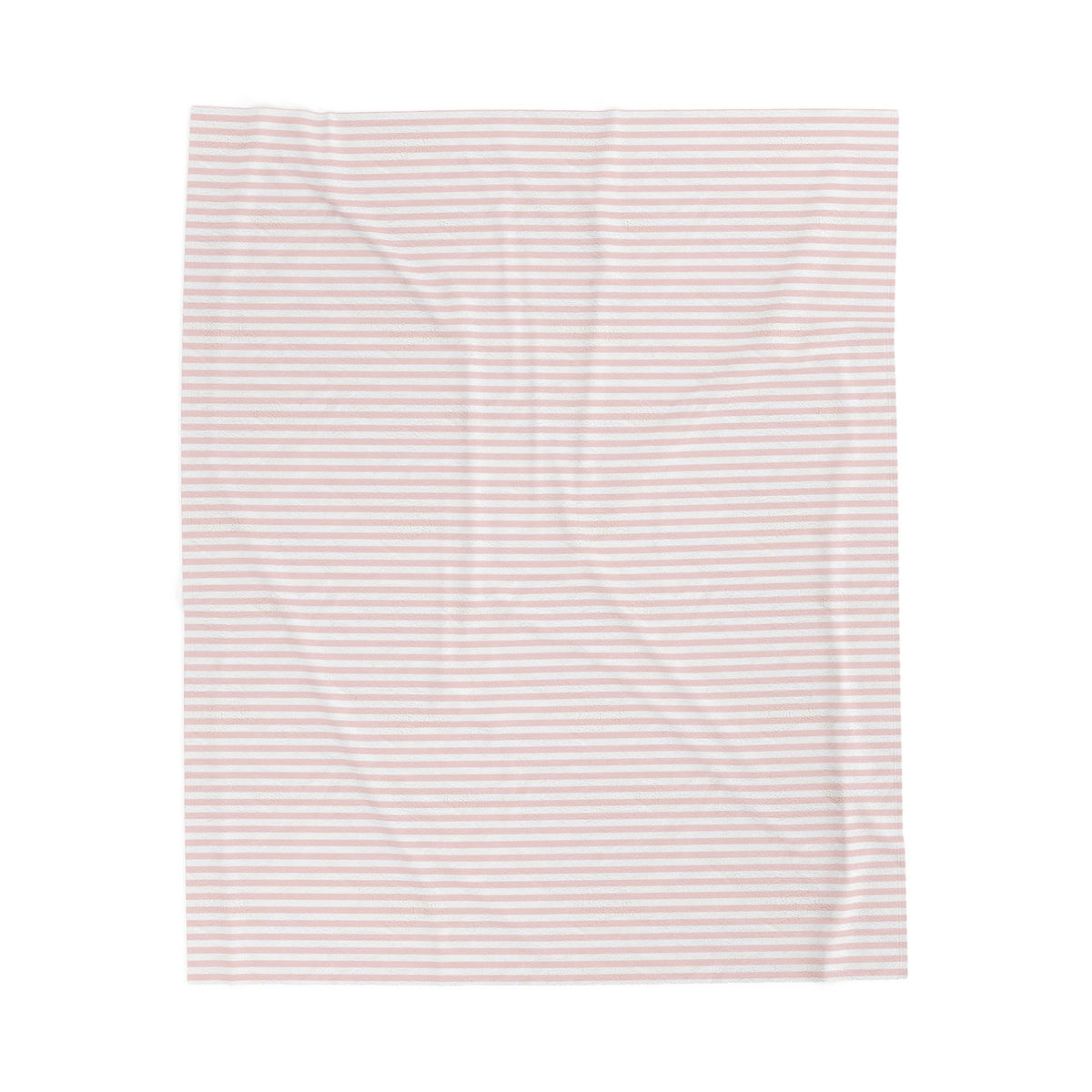 Striped Velveteen Plush Blanket — Soft Pink Throw for Nursery & Cozy Home