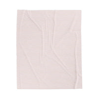 Striped Velveteen Plush Blanket — Soft Pink Throw for Nursery & Cozy Home