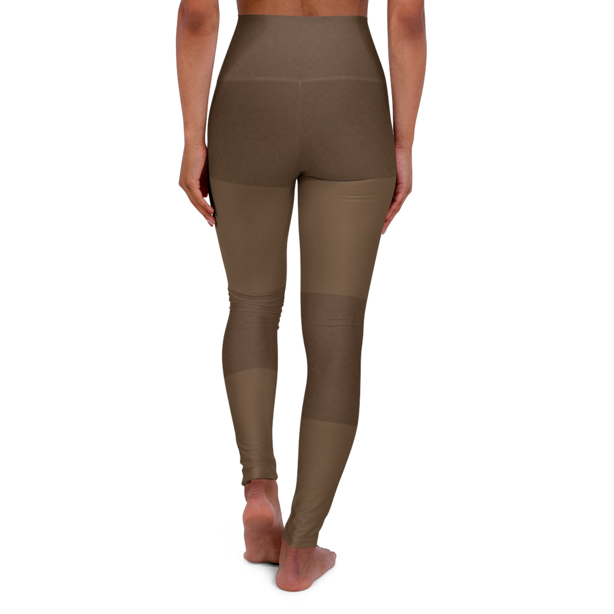 Brown Stripes High-Waisted Leggings – Earthy Rust AOP