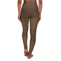Brown Stripes High-Waisted Leggings – Earthy Rust AOP
