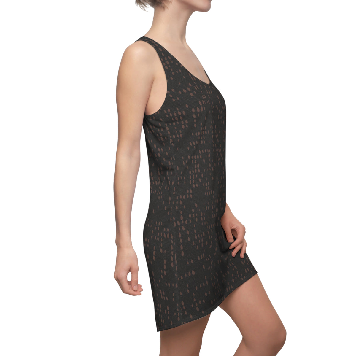 Brown Paisley Racerback Dress — Women's All-Over Print