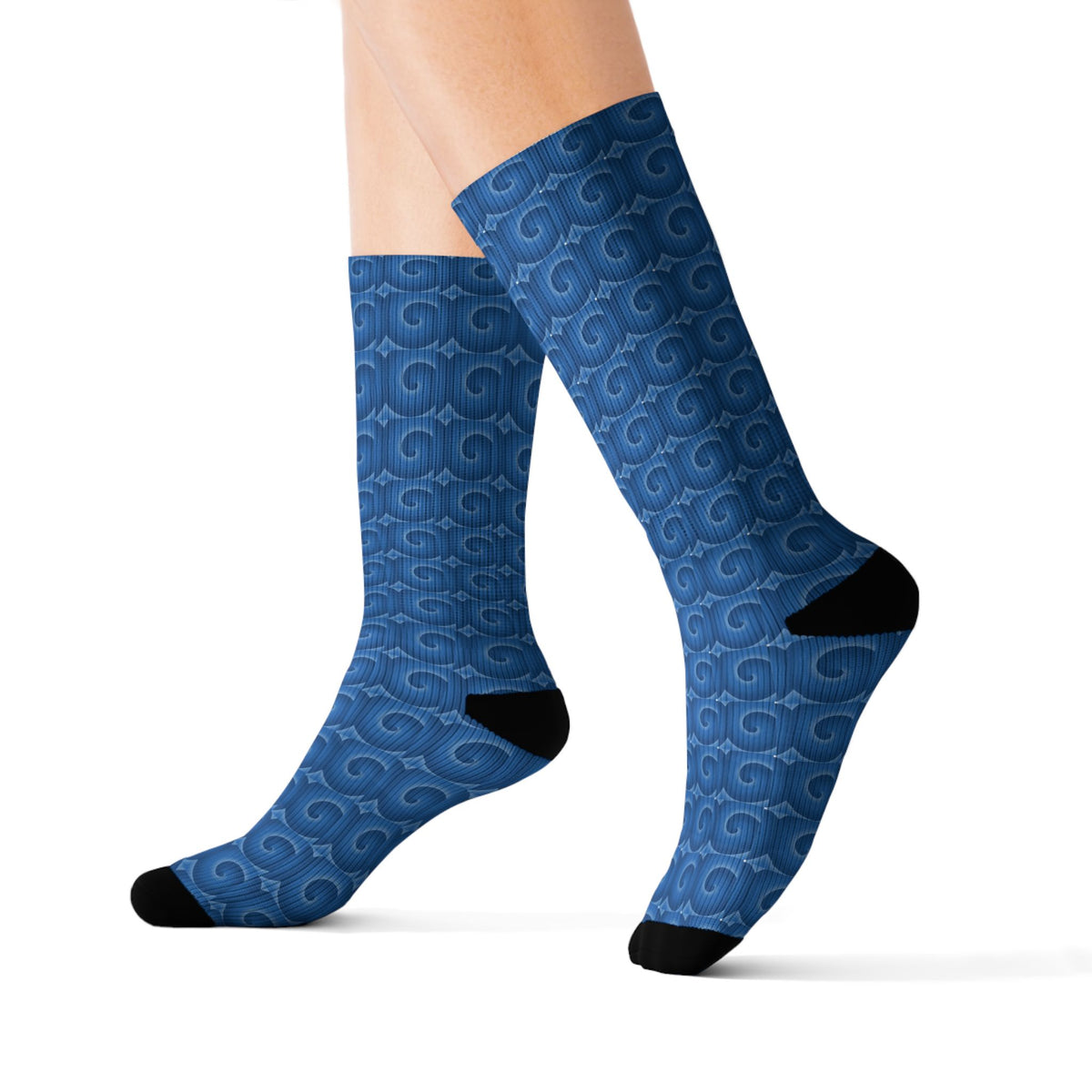 Blue Socks — All-Over Print Crew Socks