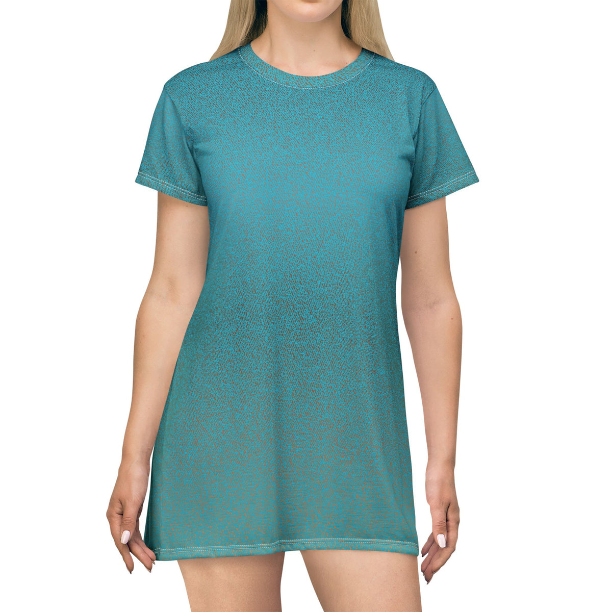 Green Knit T-Shirt Dress — Casual Cozy Summer & Holiday