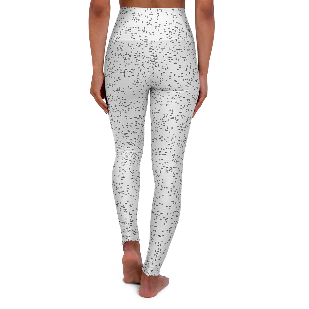 White Leopard Print High-Waisted Leggings – Earthy Rust AOP