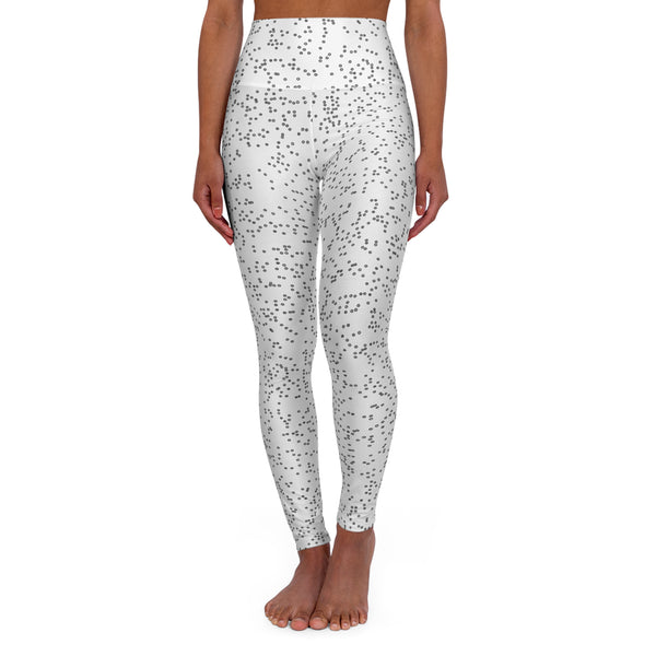 White Leopard Print High-Waisted Leggings – Earthy Rust AOP
