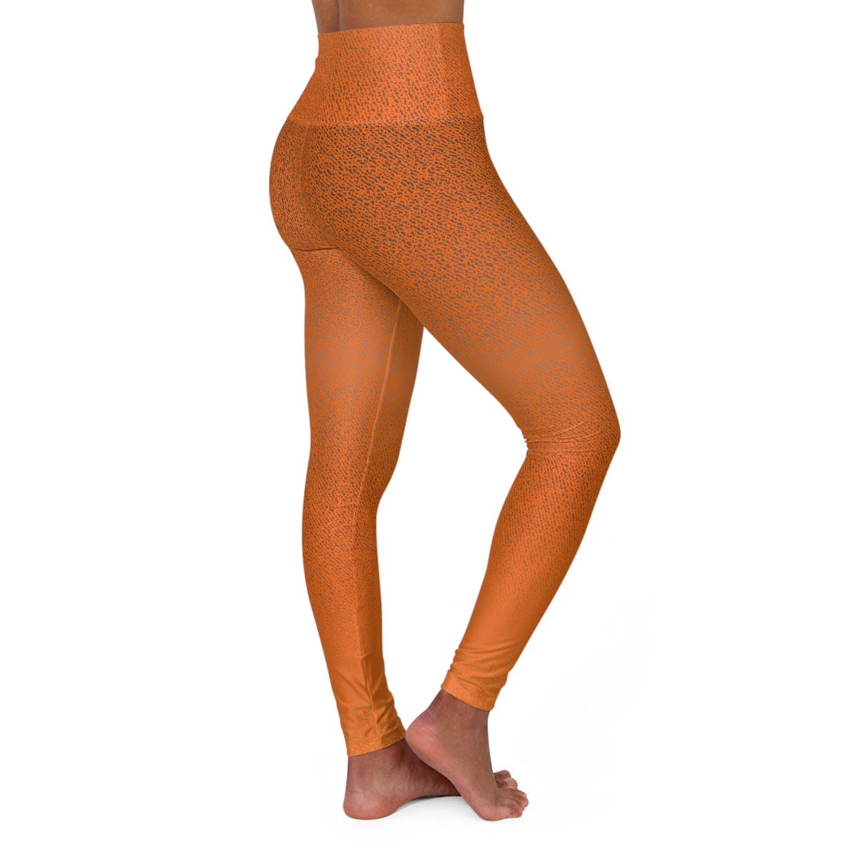 Orange Print High-Waisted Leggings – Earthy Rust AOP